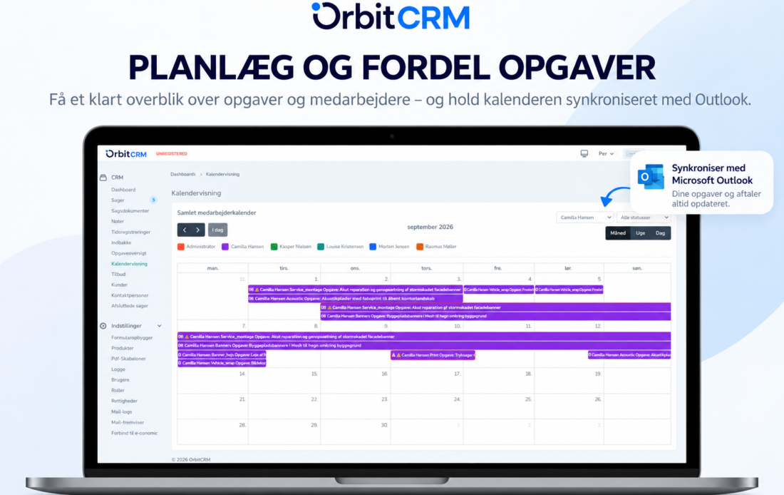 OrbitCRM_kalenderoverblik_medarbejdere-og-opgaver